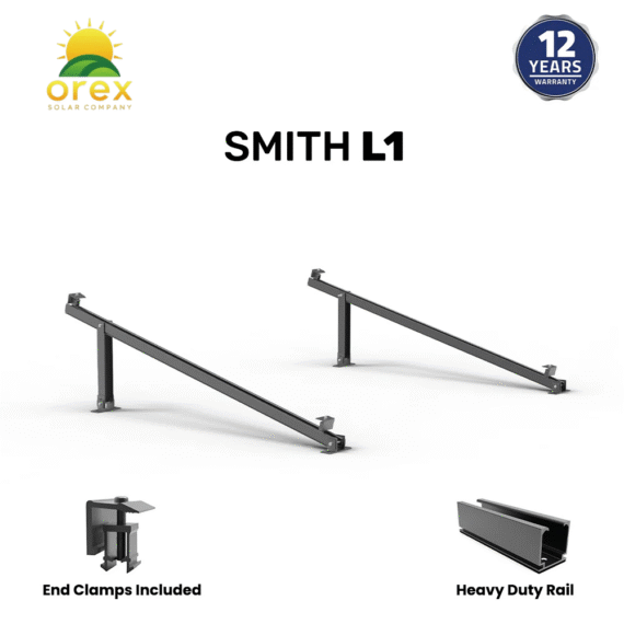 BHS Aluminium Smith L1 Solar Structure with clamps For Single Solar Panel