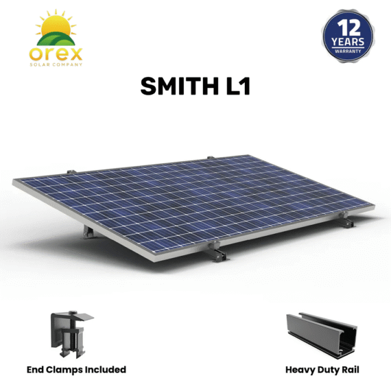 BHS Aluminium Smith L1 Solar Structure with clamps For Single Solar Panel