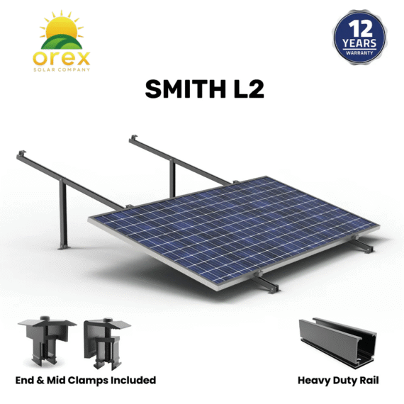 BHS Aluminium Smith L2 Solar Structure with clamps For two Solar Panel