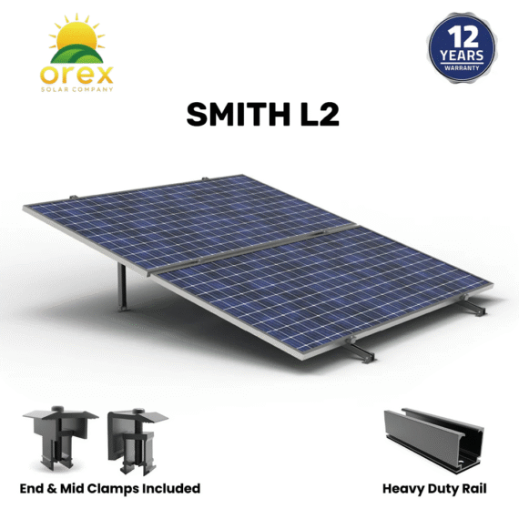 BHS Aluminium Smith L2 Solar Structure with clamps For two Solar Panel