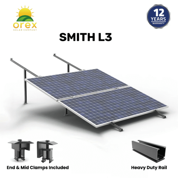BHS Aluminium Smith L3 Solar Structure with clamps For three Solar Panel