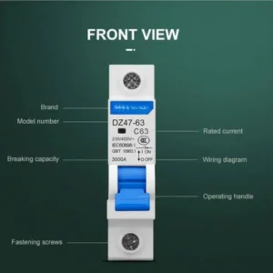 AC MCB Circuit breaker C type 230/400V