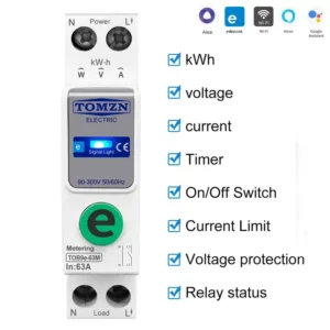 TOB9e-63M Kwh Monitoring Circuit Breaker 63A WIFI Smart Switch with monitoring and Protection