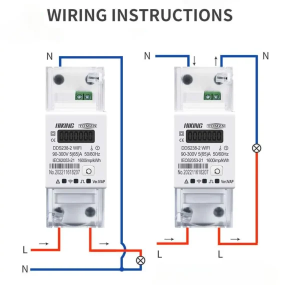 DDS238-2 WIFI Smart Energy Meter With Display Power Consumption Monitor, With Import Export Power METER