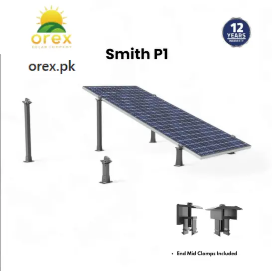 BHS Aluminium Smith P1 Solar Structure with clamps (Set of Two Legs)