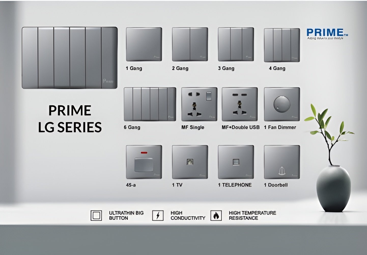 Orex LG Series Mechanical Modular Electrical Series (Gray Finish) - orex.pk